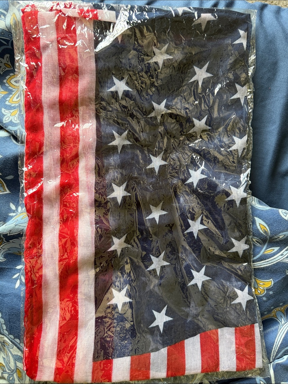 Source Unknown Red White and Blue Stars & Stripes Scarf